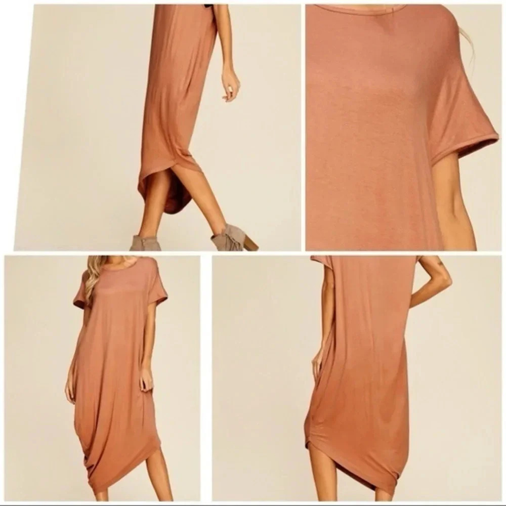 NWT Annabelle Boutique Asymmetrical hem boxy T-shirt dress utility grunge